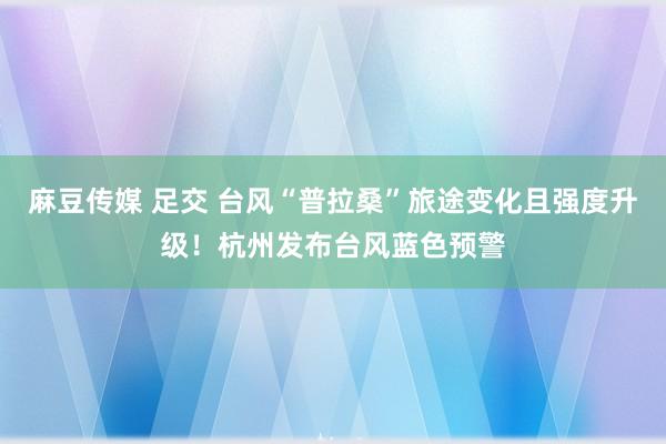 麻豆传媒 足交 台风“普拉桑”旅途变化且强度升级！杭州发布台风蓝色预警