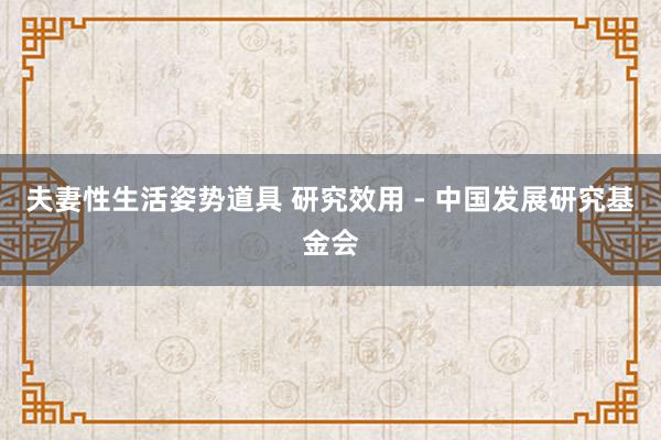 夫妻性生活姿势道具 研究效用 - 中国发展研究基金会