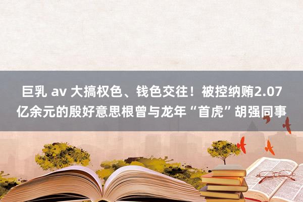 巨乳 av 大搞权色、钱色交往！被控纳贿2.07亿余元的殷好意思根曾与龙年“首虎”胡强同事