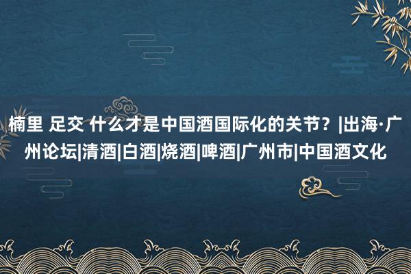 楠里 足交 什么才是中国酒国际化的关节？|出海·广州论坛|清酒|白酒|烧酒|啤酒|广州市|中国酒文化