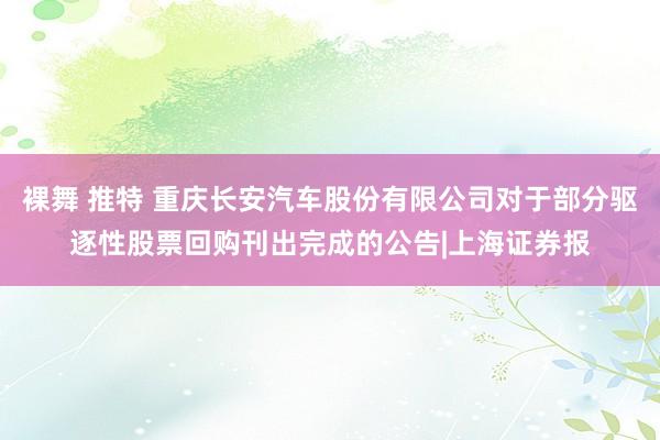 裸舞 推特 重庆长安汽车股份有限公司对于部分驱逐性股票回购刊出完成的公告|上海证券报